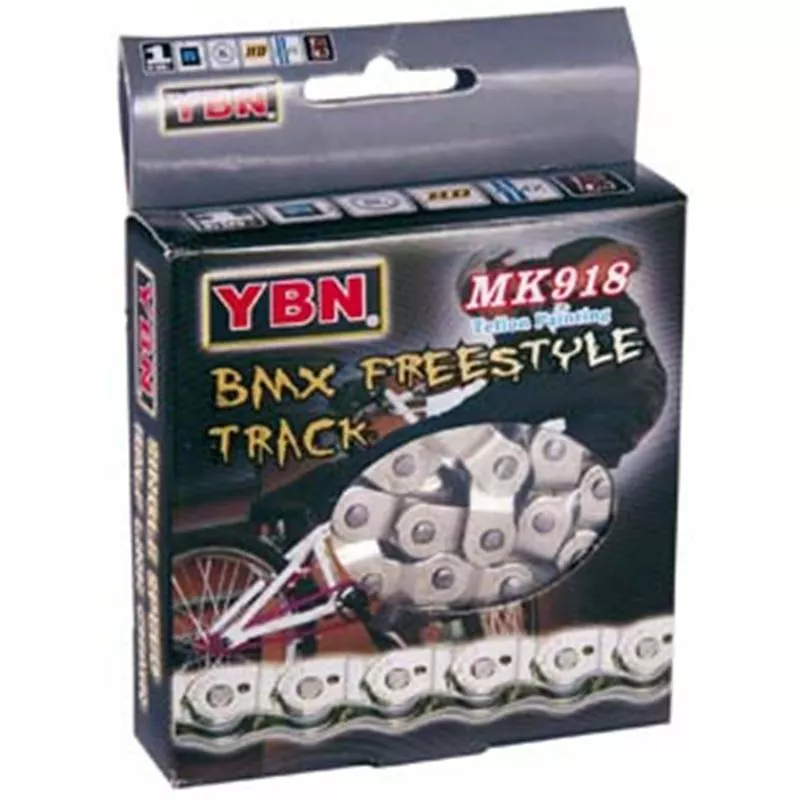 CADENA YBN MASK MK918 BMX/FREE 116L MEDIO ESLABON 3 CADENA YBN MASK MK918 BMX/FREE 116L MEDIO ESLABON
