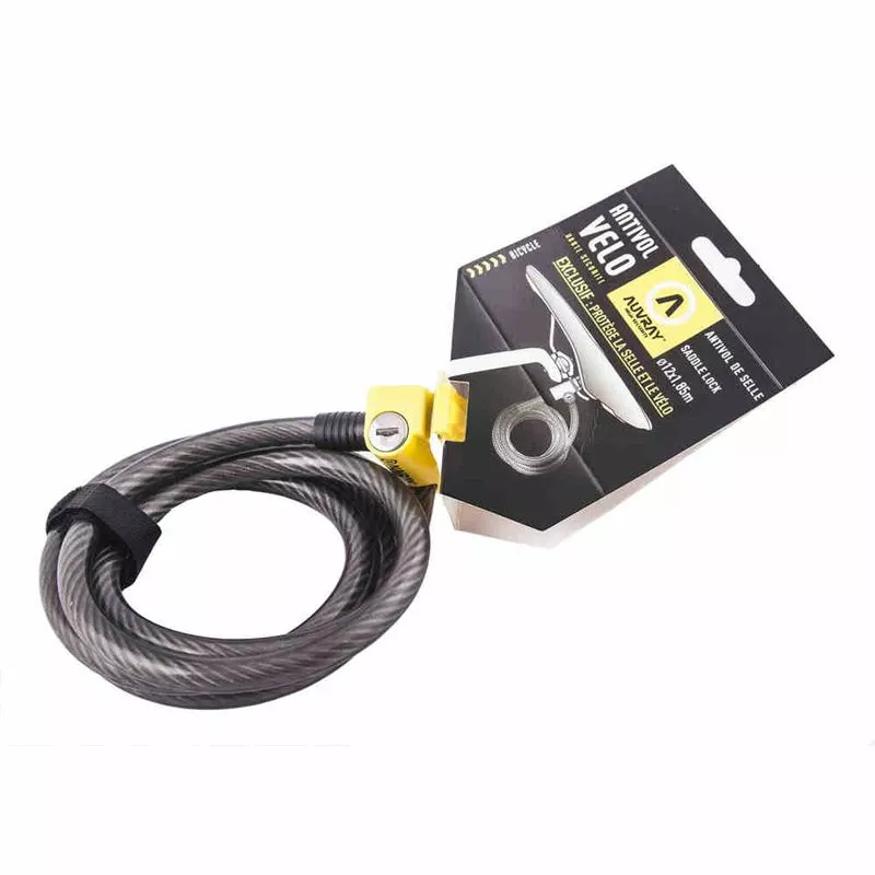 CANDADO CABLE AUVRAY 12MMX185CM CON SOPORTE SILLIN 3 CANDADO CABLE AUVRAY 12MMX185CM CON SOPORTE SILLIN
